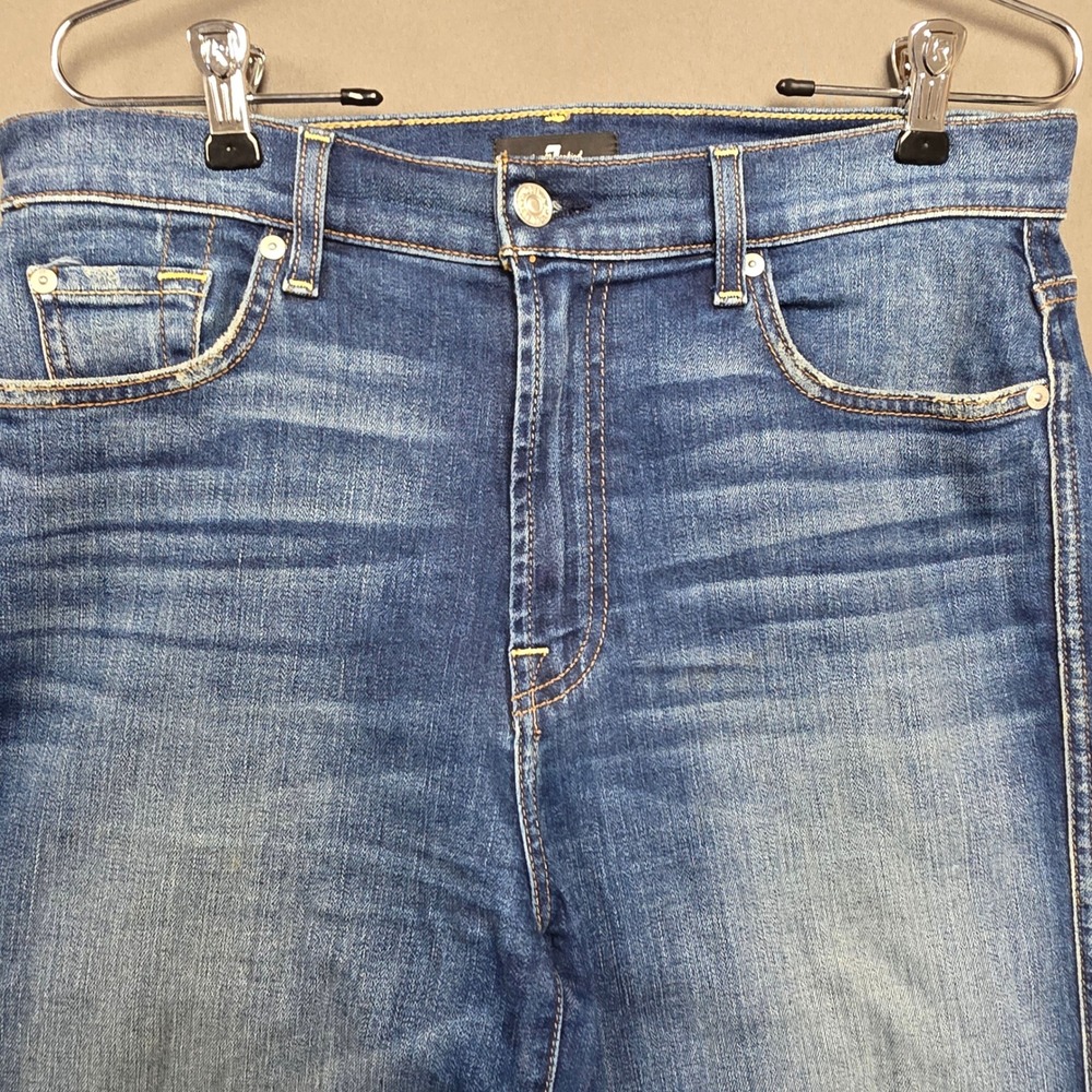 7 For All Mankind Jeans Women's High Rise Straight Leg Blue 32 - Picture 3 of 10